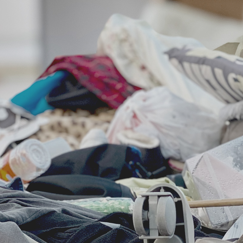 Müllberg in Nahaufnahme